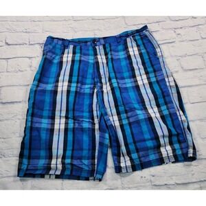Southpole MENS 38 Plaid Long Baggy Shorts Grunge Skater Blue VINTAGE Y2K